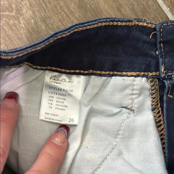 KanCan Dark Blue Distressed Jean Shorts - Picture 3 of 8